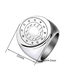 Fashion Steel Color Geometric Diagonal Letters Ring