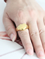 Fashion Steel Color Titanium Steel 18k Gold Plated Letter Ring