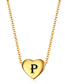 Fashion Golden L Stainless Steel 26 Letter Love Necklace