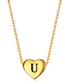 Fashion Golden P Stainless Steel 26 Letter Love Necklace