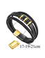 Fashion 21cm Steel Black Stainless Steel Leather Braided Extension Buckle Leather Cord