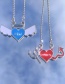 Fashion Angel Alloy Drop Oil Letter Devil Angel Round Bead Necklace