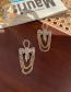 Fashion Gold Color Zircon Bowknot Tassel Stud Earrings