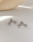 Fashion Silver Color Micro-inlaid Zirconium Four-pointed Star Earrings