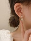 Fashion Gold Color Full Rhinestone Pearl Bear Stud Earrings