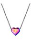 Fashion Z Stainless Steel Love Heart 26 Letter Gradient Color Necklace