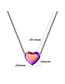 Fashion Z Stainless Steel Love Heart 26 Letter Gradient Color Necklace