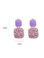 Fashion Pink Alloy Geometric Square Diamond Earrings
