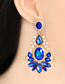 Fashion Red Alloy Inlaid Drop-shaped Diamond Earrings
