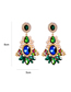 Fashion Green Alloy Inlaid Drop-shaped Diamond Earrings