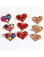 Fashion Pink Alloy Heart Diamond Earrings