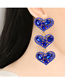 Fashion Pink Alloy Heart Diamond Earrings