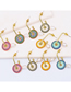 Fashion Color Oil And Oil Pattern Pearl Stud Earrings