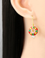 Fashion Orange Oil-painted And Oil-carved Stud Earrings