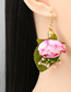 Fashion Pink Color Flower Earrings