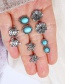 Fashion 14# Alloy Diamond Flower Drop Earring Set
