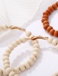 Fashion White Wooden Beads Round Beaded Earrings