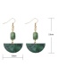 Fashion Cloud Lime Geometric Acetate Stitching Fan-shaped Earrings