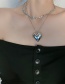 Fashion Silver Metal Heart Square Necklace