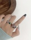 Fashion Love Section Emerald Inlaid Love Heart Open Ring