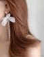 Fashion Earrings (925 Silver Needles) Pearl Bow Tassel Earrings