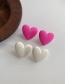 Fashion Creamy-white Acrylic Heart Stud Earrings