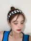 Fashion Black And White Grid Checkerboard Pleated Hair Tie