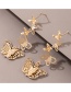 Fashion Gold Three-dimensional Butterfly Tassel Earrings