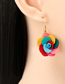 Fashion Red Alloy Fabric Flower Earrings