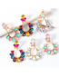 Fashion Ab Color Geometric Drop-shaped Diamond Earrings