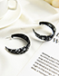 Fashion Black Alloy Wave Point C-shaped Earrings