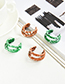 Fashion Brown Alloy Wave Point Multi-layer C-shaped Earrings