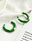 Fashion Black Alloy Wave Point C-shaped Earrings