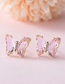 Fashion Green Transparent Crystal Butterfly Stud Earrings