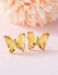 Fashion Purple Transparent Crystal Butterfly Stud Earrings