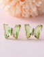Fashion Pink Transparent Crystal Butterfly Stud Earrings