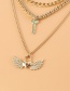Fashion Gold Color Letter Key Thick Chain Wing Necklace