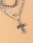 Fashion Silver Color Alloy Thick Chain Cross Necklace