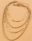 Fashion Gold Color Alloy Multilayer Chain Necklace