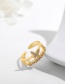 Fashion Gold Color Alloy Butterfly Diamond Ring