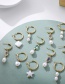 Fashion Style Three Alloy Pearl Oval Earrings