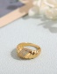 Fashion Gold Color Alloy Inlaid Zirconium Twill Ring