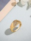 Fashion Gold Color Alloy Inlaid Zirconium Twill Ring