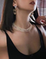 Fashion White Rice Pearl Multilayer Necklace