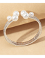 Fashion White-2 Multi Drain Diamond Pearl Bracelet