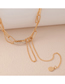 Fashion Gold Color Metal Diamond Chain Disc Necklace