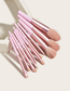 Fashion Pink 11 Makeup Brushes-long Tube-pink