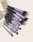 Fashion Black Purple 11 Makeup Brushes-long Tube-black And Purple