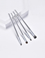 Fashion Silver 4 Makeup Brushes-horse Hair-silver