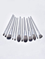 Fashion Silver 12 Makeup Brushes-horse Hair-silver